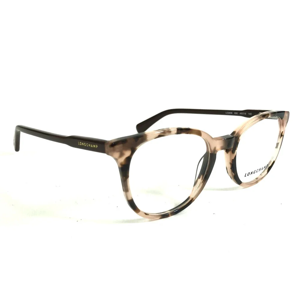 Longchamp Eyeglasses Frames LO2608 690 Pink Tortoise Round Full Rim 49-19-140